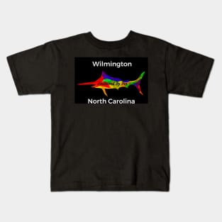 Anchored By Fin Blue Marlin -Wilmington NC Kids T-Shirt